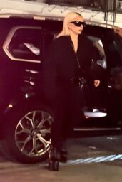 Lady Gaga Unveils Cyber Noir Look in NYC with Balenciaga Boots