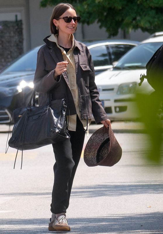Lily Collins Debuts Neo-Gothic Airport Style in Venice