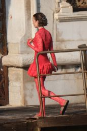 Lily Collins Debuts Whiplash Chic in Venice