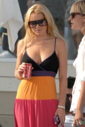 Lindsay Lohan Attends Billabong Bash at Malibu’s Polaroid House