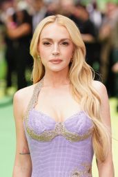 Lindsay Lohan Debuts Lavender Whiplash at Freakier Friday UK Premiere – July 2025