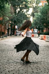 Madison Pettis Twirls Through Paris in Polka-Dot Whimsy (2025)