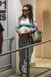 Rihanna Debuts Graphic Bumpwear After L A Appointment
