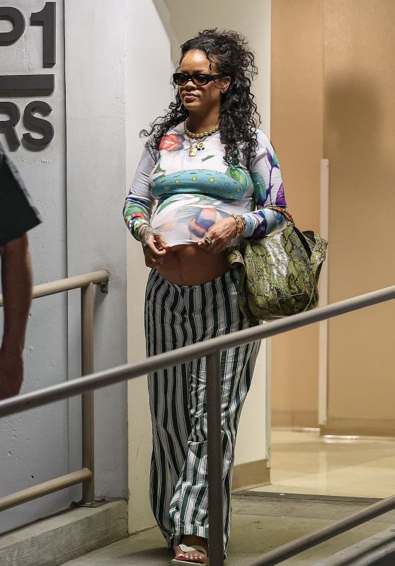 Rihanna Debuts Graphic Bumpwear After L.A. Appointment