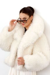 Shailene Woodley Attends Motor City Photocall in Faux Fur Drama