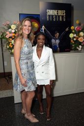 Simone Biles Debuts Pinstripe Power at Netflix Dinner