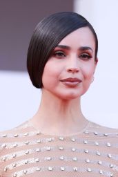 Sofia Carson Debuts Embellished Nude Gown at Venice 2025 “Frankenstein” Premiere