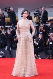Sofia Carson Debuts Embellished Nude Gown at Venice 2025 “Frankenstein” Premiere