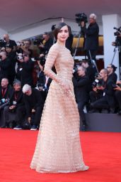Sofia Carson Debuts Embellished Nude Gown at Venice 2025 “Frankenstein” Premiere