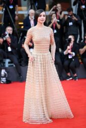 Sofia Carson Debuts Embellished Nude Gown at Venice 2025 “Frankenstein” Premiere