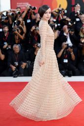 Sofia Carson Debuts Embellished Nude Gown at Venice 2025 “Frankenstein” Premiere
