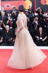 Sofia Carson Debuts Embellished Nude Gown at Venice 2025 “Frankenstein” Premiere