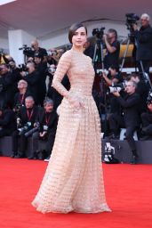 Sofia Carson Debuts Embellished Nude Gown at Venice 2025 “Frankenstein” Premiere