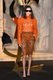 Alexa Chung Selects Structured Lace for Saint Laurent Show 2025