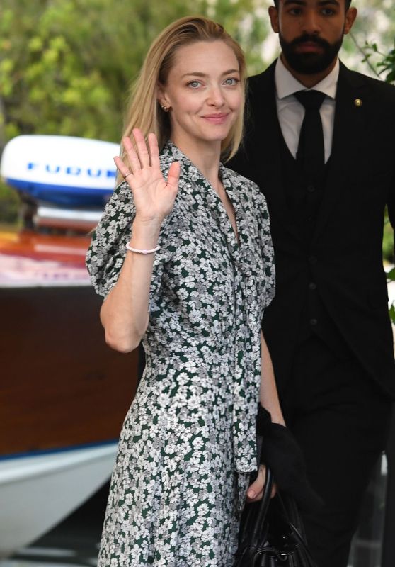 Amanda Seyfried Attends Venice Film Festival in Floral Noir – Sept 2, 2025