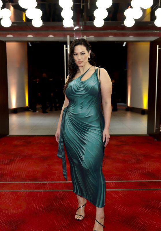 Ashley Graham Commands REFORM Gala in Teal Satin Motion
