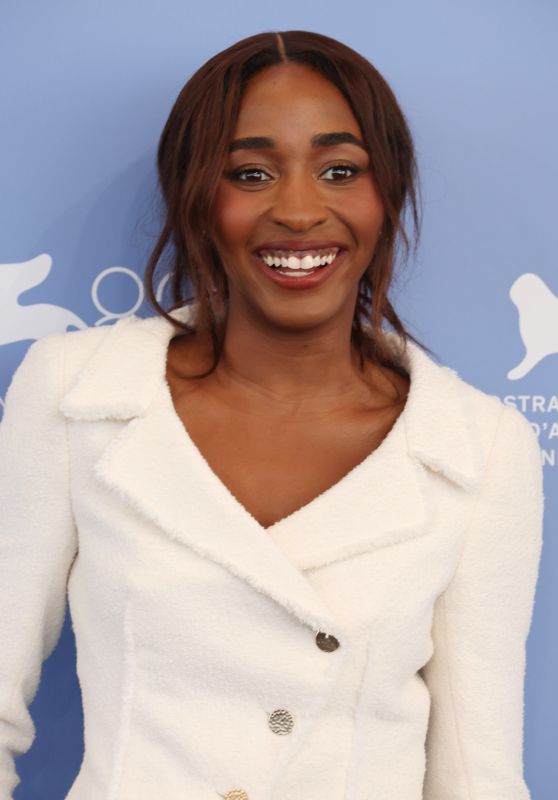 Ayo Edebiri Debuts Textured White Elegance at Venice 2025