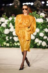 Bella Hadid Champions Exaggerated Power Dressing at Saint Laurent Spring 2026