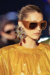 Bella Hadid Champions Exaggerated Power Dressing at Saint Laurent Spring 2026
