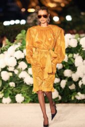 Bella Hadid Champions Exaggerated Power Dressing at Saint Laurent Spring 2026