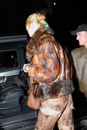 Bella Hadid Channels Y2K Chic in Deconstructed Leather and Fur in Paris 2025