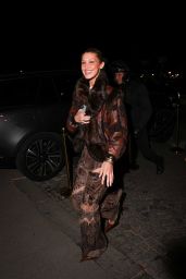 Bella Hadid Channels Y2K Chic in Deconstructed Leather and Fur in Paris 2025