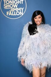 Cardi B Ignites Jimmy Fallon Show Feather Cloud Glamour