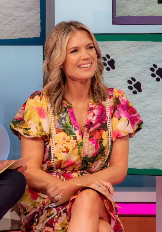 Charlotte Hawkins Blue Floral Whimsy on Morning TV