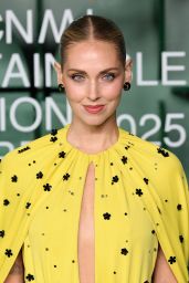 Chiara Ferragni Champions CNMI Awards In Yellow Floral Gown With Keyhole Cutout