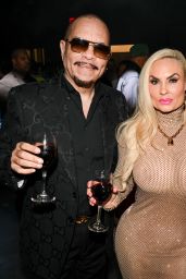 Coco Austin Debuts Patent Black Catsuit Angular Cutouts