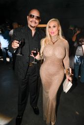 Coco Austin Debuts Patent Black Catsuit Angular Cutouts