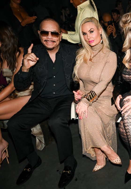 Coco Austin Debuts Patent Black Catsuit Angular Cutouts