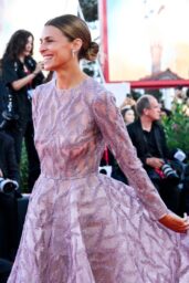 Cristina Chiabotto Unveils Lavender Embroidery at Venice Film Festival 2025