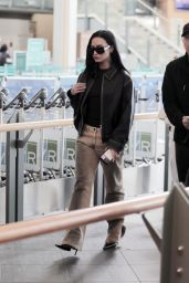 Demi Lovato Commands Vancouver Airport in Leather Transit Chic