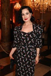 Dita von Teese Embodies Architectural Velvet Neoclassical Decadence