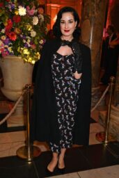 Dita von Teese Embodies Architectural Velvet Neoclassical Decadence