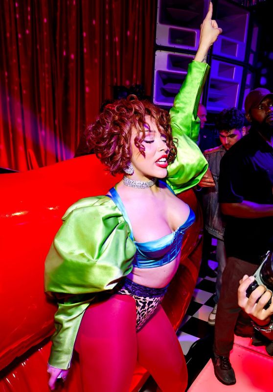 Doja Cat Commands Apple Music Release Party With Architectural Neon and Animal Print