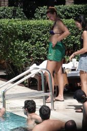 Dua Lipa Commands Miami Beach With Neon Yellow And Cut Off Denim Resort Style