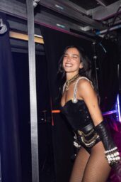 Dua Lipa Embodies Disco Glamour Backstage With Layered Pearl Chains