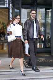 Eiza Gonzalez Embodies Retro Prep at Prada Milan Show
