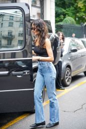 Eiza Gonzalez Embodies Urban Chic Leaving Her Hotel in Milan