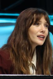 Elizabeth Olsen Commands Comic Con Panel in Burgundy Power Blazer