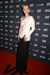 Elle Fanning Sleek Contrast at the Toronto Film Festival