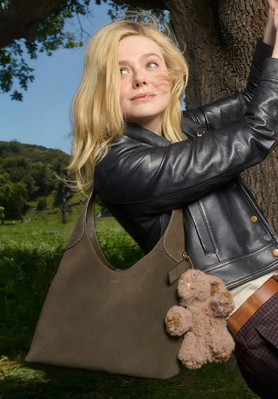 Elle Fanning Unveils Coach’s Fall 2025 Handbag Campaign in Woodland Whimsy