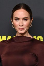 Emily Blunt Commands The Smashing Machine Premiere Bordeaux Satin Drama