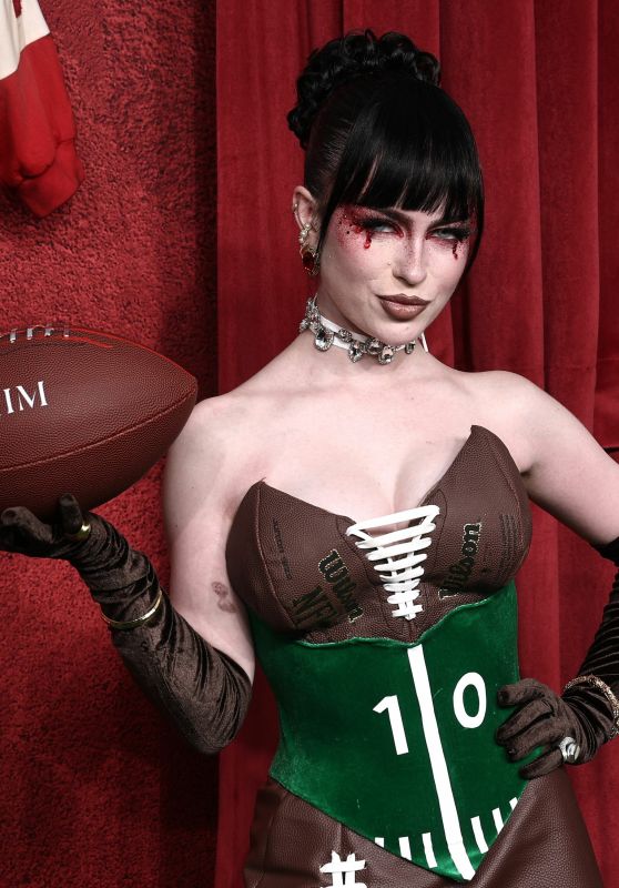 Emma Norton Ignites ‘Him’ Premiere in Football Couture Fantasy