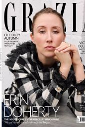 Erin Doherty Employs Buffalo Check for Grazia UK Magazine Cover 2025