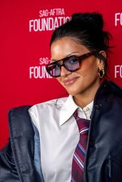 Gigi Zumbado Unveils Edgy Chic in Cropped Bomber and Schoolboy Tie