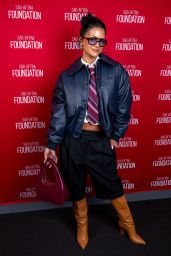 Gigi Zumbado Unveils Edgy Chic in Cropped Bomber and Schoolboy Tie
