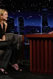 Grace Van Patten Unveils Kimmel Live Leather Noir